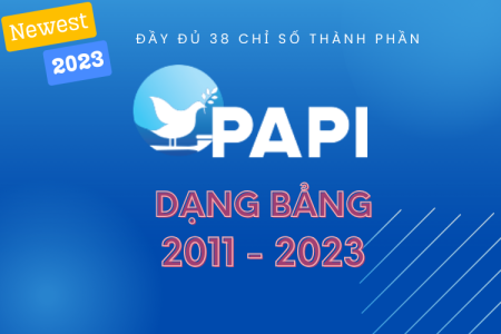 Newest 2023: Bộ dữ liệu PAPI 38 chỉ số dạng bảng từ năm 2011